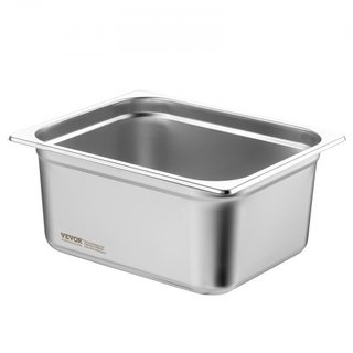 6 Paquete de Sartenes de Hotel, Sartén de Vapor Anti-Jam de 1/2 Tamaño, Sartén de Mesa de Acero Inoxidable de 0.8 mm para Restaurante, Sartén de Mesa Comercial de 6 Pulgadas de Profundidad, Sartén...