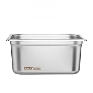 6 Paquete de Sartenes de Hotel, Sartén de Vapor Anti-Jam de 1/2 Tamaño, Sartén de Mesa de Acero Inoxidable de 0.8 mm para Restaurante, Sartén de Mesa Comercial de 6 Pulgadas de Profundidad, Sartén...
