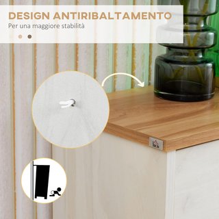Mueble Zapatero Ahorra Espacio en Aglomerado con 3 Cajones y 2 Estantes Internos Regulables, 70X23.5X122 Cm, Blanco