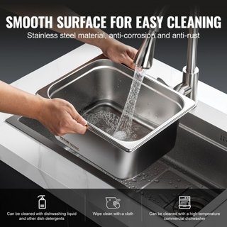 8 Paquete de Sartenes de Hotel, Sartén de Vapor Anti-Jam de 1/2 Tamaño con Tapa, Sartén de Mesa de Acero Inoxidable de 0.8 mm de Grosor, Sartén Comercial de 4 Pulgadas de Profundidad, Sartén de Al...