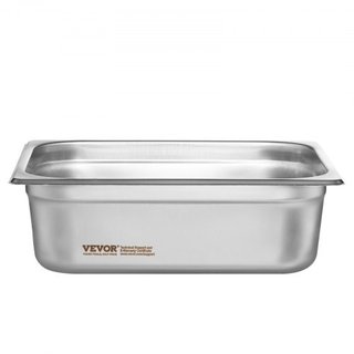 8 Paquete de Sartenes de Hotel, Sartén de Vapor Anti-Jam de 1/2 Tamaño con Tapa, Sartén de Mesa de Acero Inoxidable de 0.8 mm de Grosor, Sartén Comercial de 4 Pulgadas de Profundidad, Sartén de Al...