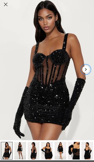 Vestido corto brillante Fashion Nova