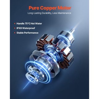 Bomba Maceradora, 500W, flusso 6600 L/h, altezza 8 m, pompa per acque reflue con 3 ingressi per WC, seminterrato, cucina, lavandino, doccia, scarico