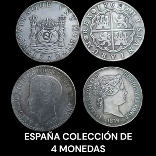🇪🇦 4 MONEDAS ANTIGUAS ESPAÑOLAS (76,8gr)