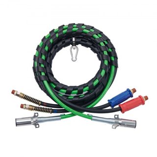 Kit de Líneas de Aire para Camiones Semi de 15 pies, Mangueras de Aire 3 en 1 y Línea de Poder ABS para Tráiler de Camiones Semi, Cable Eléctrico de Enchufe de 7 Vías y Kit de Ensamblaje de Mangue...