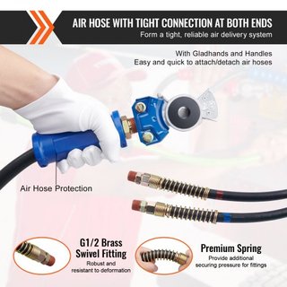 Kit de Líneas de Aire para Camiones Semi de 12FT con 2PCS Glad Hands, Mangueras de Aire 3 en 1 y Línea de Energía Eléctrica ABS de 7 Vías, con 2PCS Manijas Gladhand, 4PCS Sellos y Kit de Resorte T...