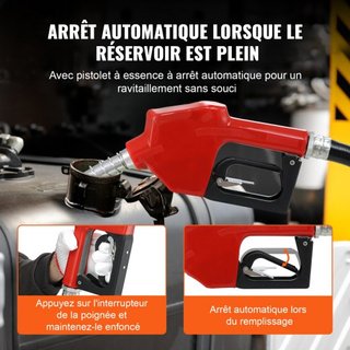 Bomba de Transferencia de Combustible, 12V CC 37.9 LPM 798.6 cm de Elevación, Kit de Bomba Extractora de Diesel Eléctrica Portátil con Boquilla de Apagado Automático, Manguera de Entrega y Succión...