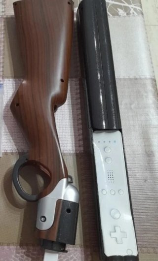 NUEVO. Escopeta WII Marrón/Plata EDICIÓN COLECCIÓN