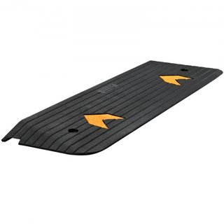 Rampa de Umbral de Goma Mejorada, Rampa para Sillas de Ruedas de 1" de Elevación para Puertas, Rampa de Bordillo Natural con Capacidad de Carga de 33069 lbs, Rampa de Bordillo de Goma con Superfic...