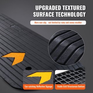 Rampas de Umbral de Caucho, Rampas de Umbral de 5.08 cm de Altura para Puertas, Rampas de Umbral de Caucho Reciclado con Capacidad de Carga de 15000 kg, Superficie Antideslizante Rampas de Umbral ...