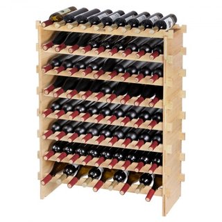 Scaffale Modulare Impilabile per Vino in Bambù da 72 Bottiglie, 8 Livelli