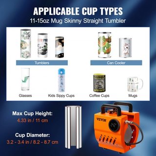 Pressa termica per tazze, mini pressa per tazze, sublimazione fai-da-te 311,8 g-425,2 g per tazze da caffè e bicchieri, pressa manuale leggera come regalo per le vacanze, pressa facile da usare