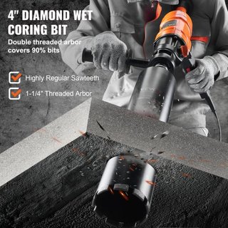 Máquina de perforación de núcleo de diamante, taladro de núcleo de concreto portátil, broca de 10.2 cm, 1500W