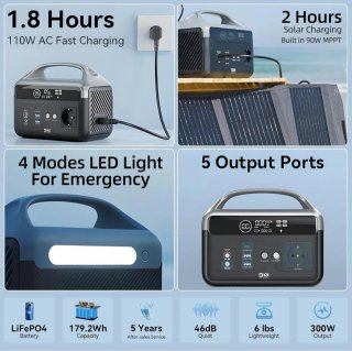 Estación Energía 300W 179Wh LiFePO4 NUEVA