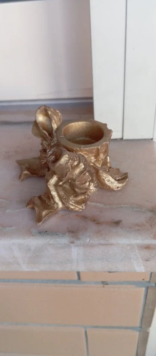 Porta-velas Dourado Laço