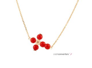 collar oro 18k con piedra 22cm