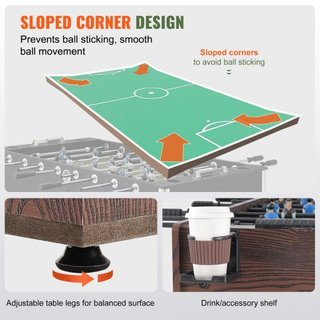 Mesa de Futbolín, Mesa de Futbolín de Tamaño Estándar de 48 pulgadas, Mesa de Futbolín de Tamaño Completo para el Hogar, la Familia y la Sala de Juegos, Fútbol con Juego de Mesa de Futbolín, Inclu...