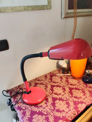 Lampada grande vintage anni '70 rossa