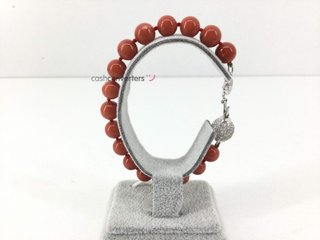 pulsera oro 18k con diamante,coral
