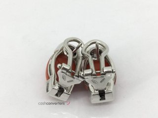 pendientes oro 18k con piedra con coral