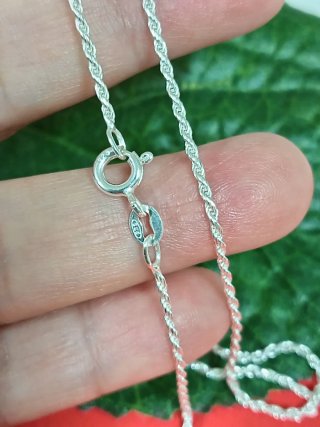 Genuina Cadena Cordón en Plata de Ley 60cm