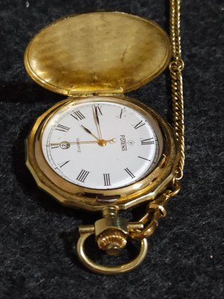 Reloj de bolsillo POTENS Quartz chapado en oro