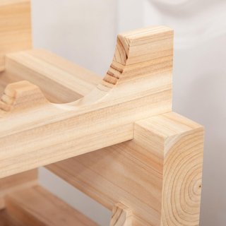 Scaffale per Bottiglie di Vino in Legno di Abete, Portabottiglie con 4 Ripiani per 48 Bottiglie e Peso Massimo 60 Kg, 114X28X56.5 Cm, Legno Naturale