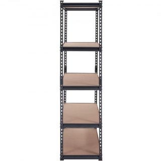 Unità di Stoccaggio a Scaffale, Regolabile a 5 Livelli, Capacità 2000 lbs, Scaffali Garage ad Alta Resistenza, Organizer in Metallo, Rack Utilità, Nero, 35" L x 18" P x 71" A