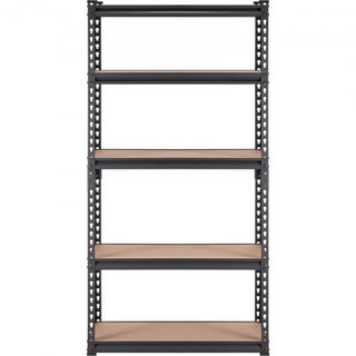 Unità di Stoccaggio su Scaffale, Regolabile a 5 Livelli, Capacità 2000 lbs, Scaffali Garage ad Alta Resistenza, Organizer in Metallo, Rack Utilità, Nero, 30" L x 12" P x 60" A
