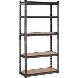 Unità di Stoccaggio su Scaffale, Regolabile a 5 Livelli, Capacità 2000 lbs, Scaffali Garage ad Alta Resistenza, Organizer in Metallo, Rack Utilità, Nero, 30" L x 12" P x 60" A