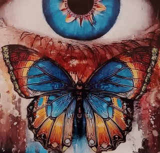 Poster Tela - 'Occhio & Farfalla' 40x60