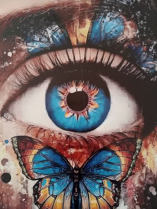 Poster Tela - 'Occhio & Farfalla' 40x60