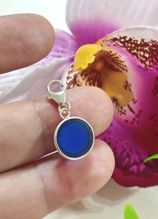 Charm Ojo Azul 11 mm  Plata de ley 925