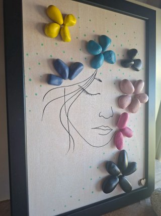 Quadro sassi Pebble Art viso donna