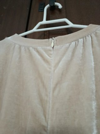 Vestido Fiesta Lentejuelas Flecos Beige/Dorado