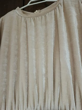 Vestido Fiesta Lentejuelas Flecos Beige/Dorado