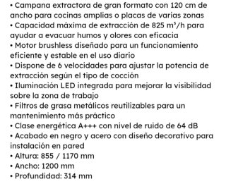 Campana Extractora Cata Thalassa 1200XGBK