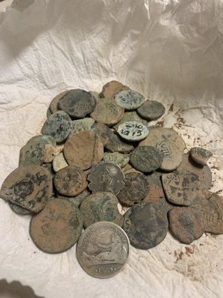 Lote 47 monedas antiguas para limpiar