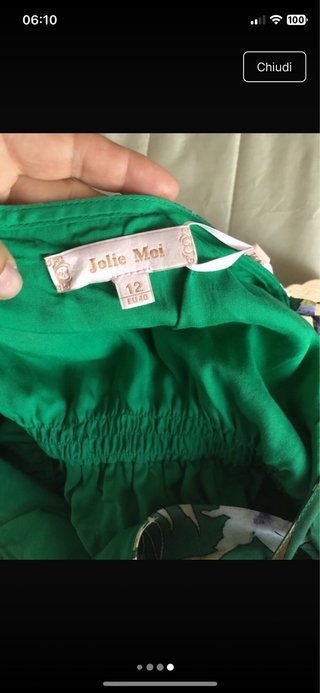 Abito Jolie Moi verde e viola taglia L