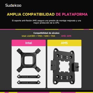 SUDOKOO SK700V MACH Disipador CPU 7HP 280WPantalla
