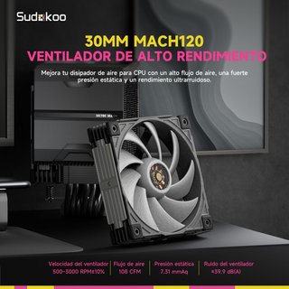 SUDOKOO SK700V MACH Disipador CPU 7HP 280WPantalla