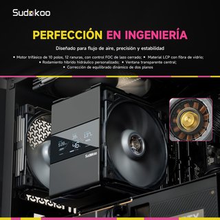 SUDOKOO SK700V MACH Disipador CPU 7HP 280WPantalla