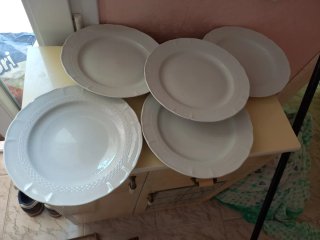 Set 6 Piatti in Ceramica Bianca