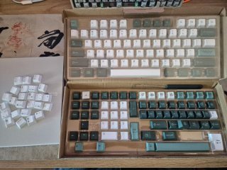 Keycaps Cherry Español Botanical Verde Blanco