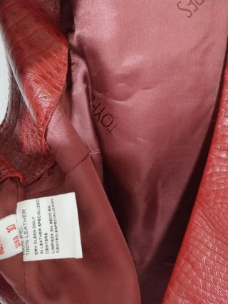 Chaleco Top Burdeos de piel de Toypes, Talla L