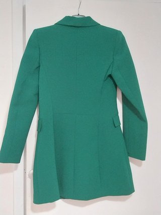 Blazer / Americana Larga ZARA Verde, Talla XS