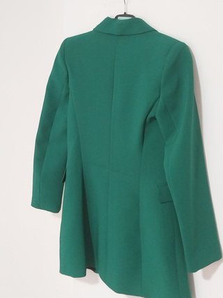 Blazer / Americana Larga ZARA Verde, Talla XS