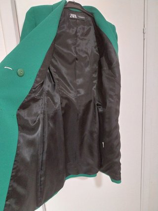 Blazer / Americana Larga ZARA Verde, Talla XS