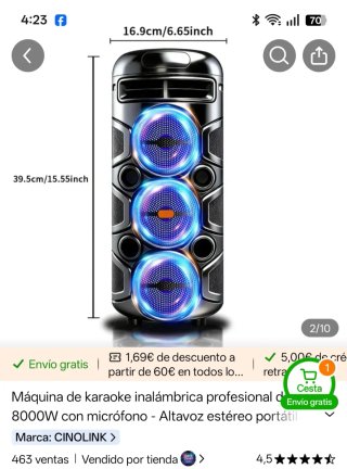 Altavoz Bluetooth Karaoke 8000W Micrófono