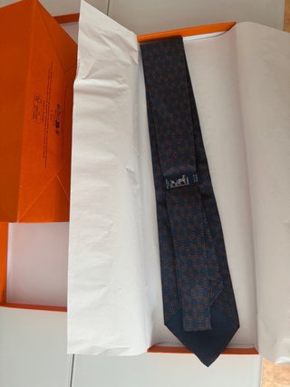 Corbata Hermes Azul Nueva Caja y demas Original